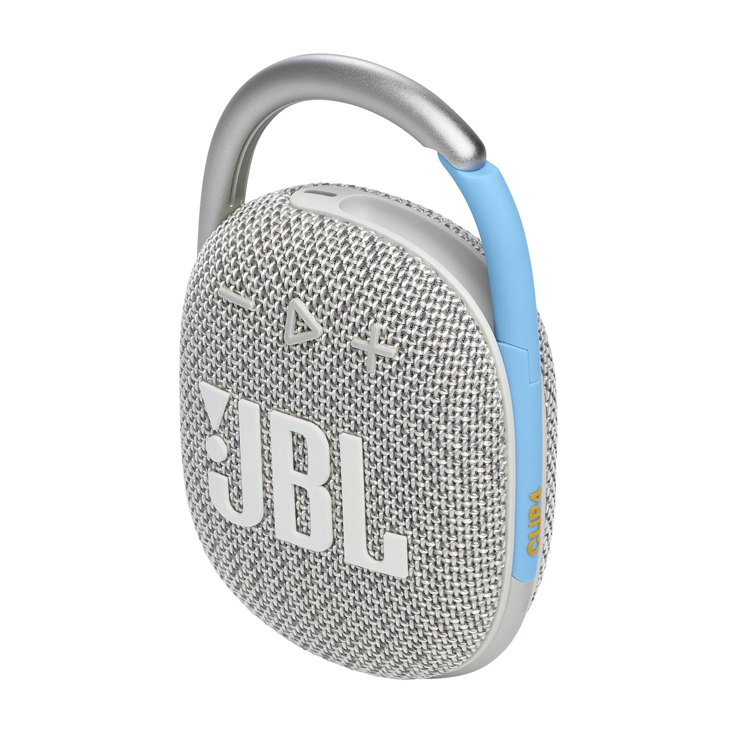 JBL Clip 4 Eco Speaker - Ultra-Portable Waterproof and Dustproof Bluetooth Speaker, big audio & punchy bass, made with 90% post-consumer recycled plastic, Integrated carabiner, Up to 10 Hours of Play (White)