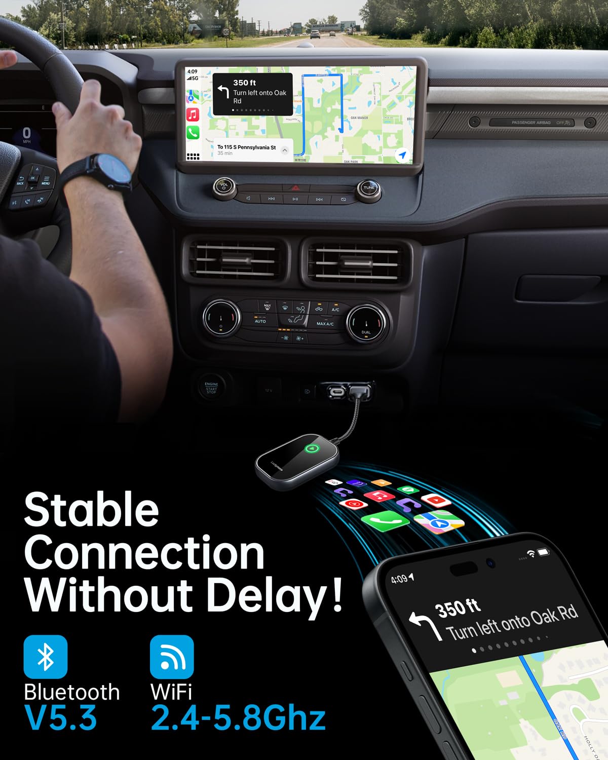 Luckymore Wireless Carplay Adapter stable connection