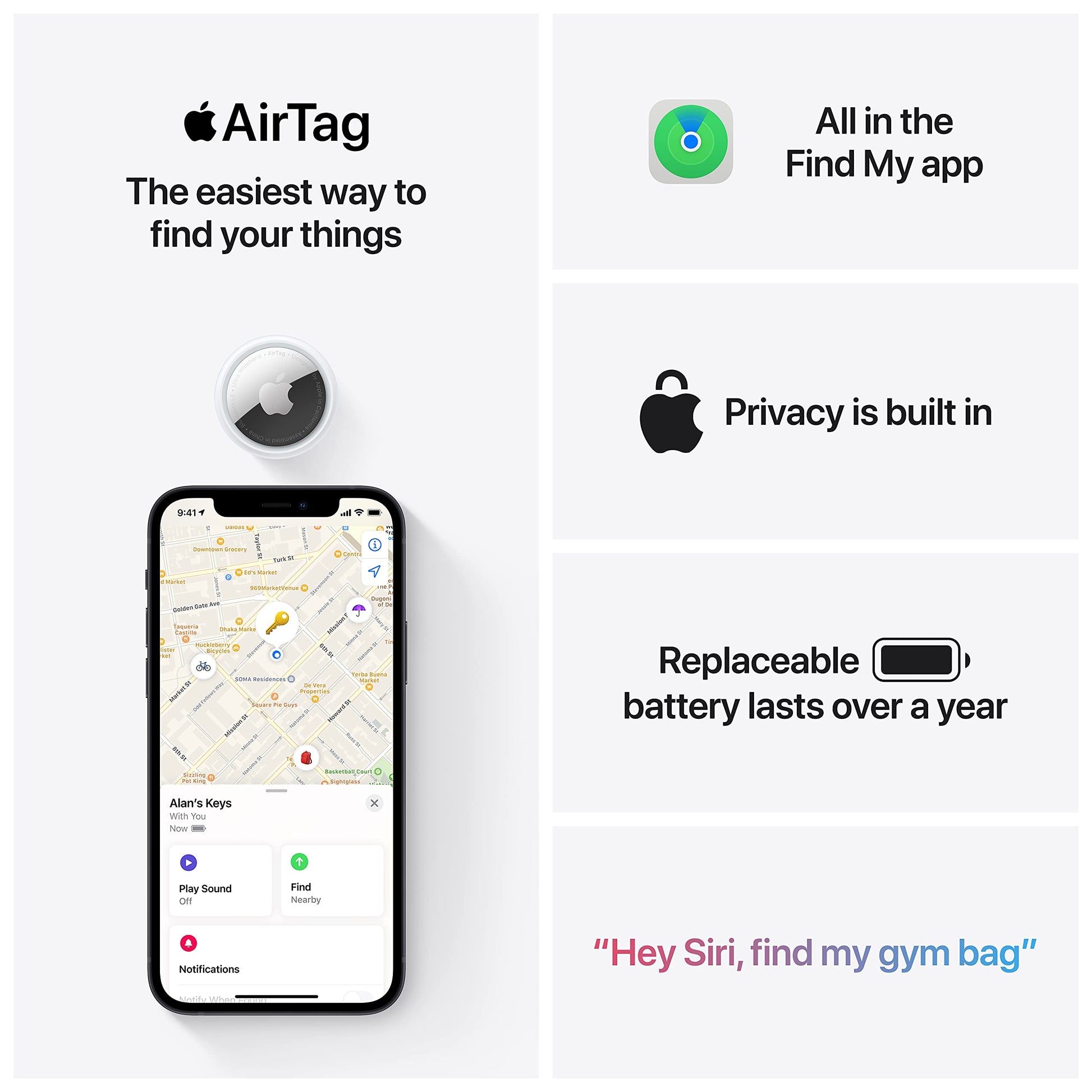 Apple AirTag 4 Pack works well with Apple ecosystem